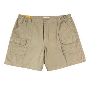 SAVANE Men's Hiking Cargo Shorts Tech Pocket Comfort Elastic Waist Khaki W 44 NW